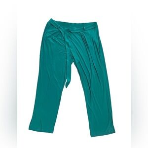 Plus Size Turquoise Stretch Slacks w/ Belt - size 22/24W